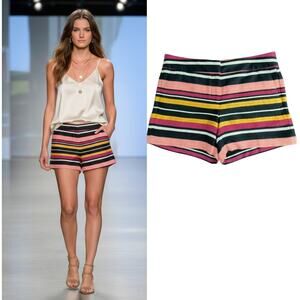 Ann Taylor Factory Shorts Wmn's Sz 6 Multicolor Striped 5" Inseam Woven Pockets